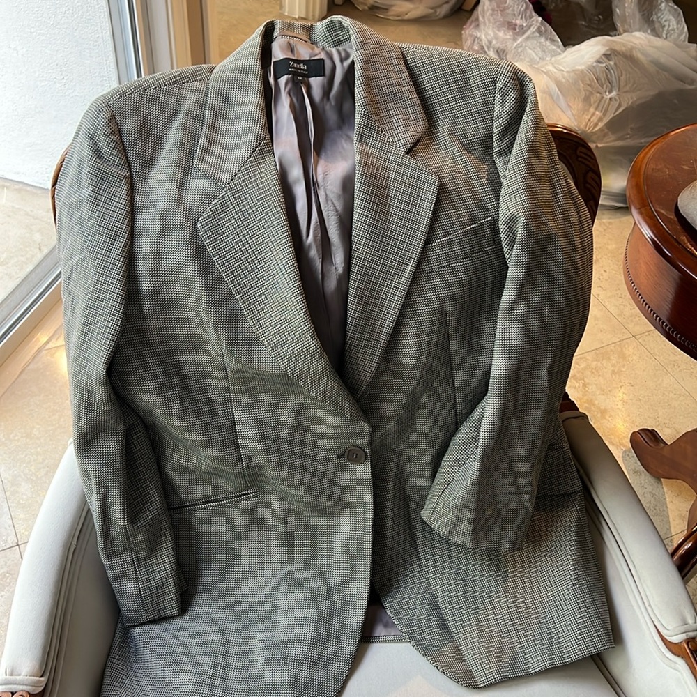 Zanella tweed lined blazer jacket